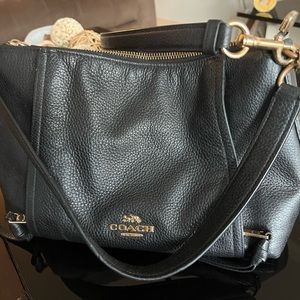 Coach black pebble leather crossbody
